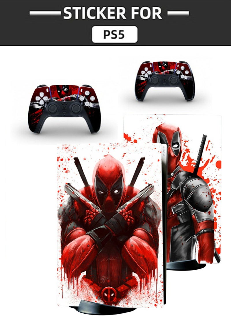 IINE Sony PS5 Controller Skins Set, Skin Wrap Decal Sticker PS5 Disk Edition, Protective Film Sticker for PS5 Spiderman, PS5 Optical Drive Version Protective Sticker,Skin Sticker Full Cover - Image 2